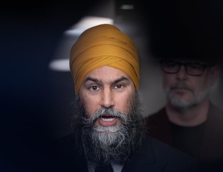 NDP Leader Jagmeet Singh speaks to the media at the party's caucus retreat Wednesday, Sept. 11, 2024 in Montreal.