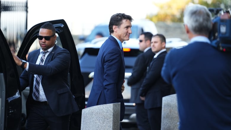 Prime Minister Justin Trudeau arrives to Parliament Hill in Ottawa on Tuesday, Sept. 17, 2024.