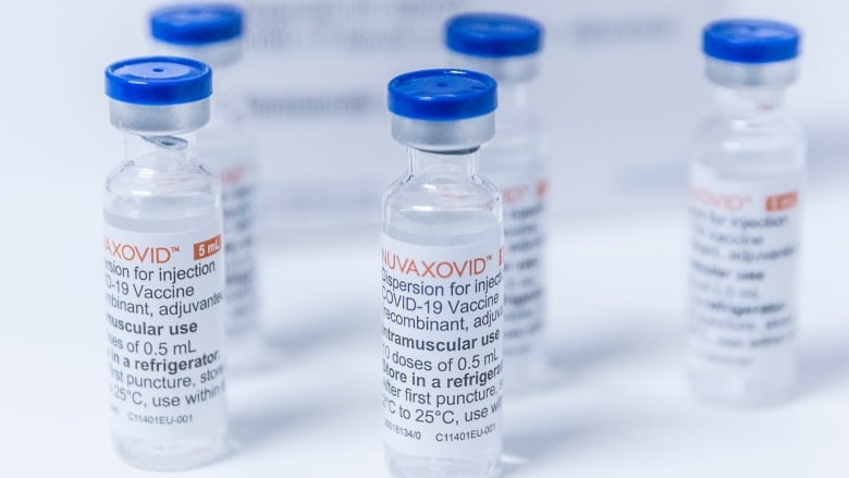 Ampoules of the Nuvaxovid vaccine against Covid-19 by Novavax are prepared for use in Berlin, Germany, in 2022. 