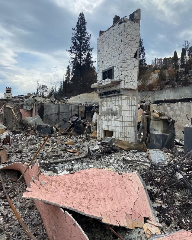 A house reduced to ashes.