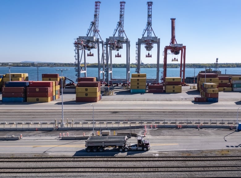 Overhead view of Port of Montreal