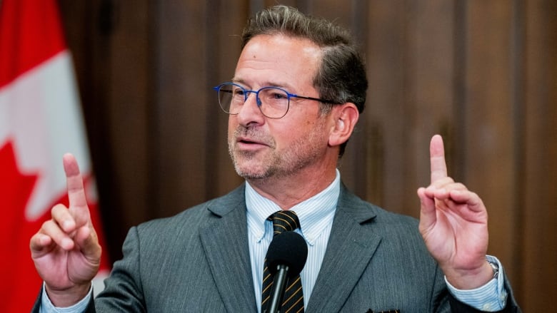 Bloc Qubcois Leader Yves-Franois Blanchet gestures with both index fingers in the air while speaking to reporters in the foyer of the House of Commons Wednesday.