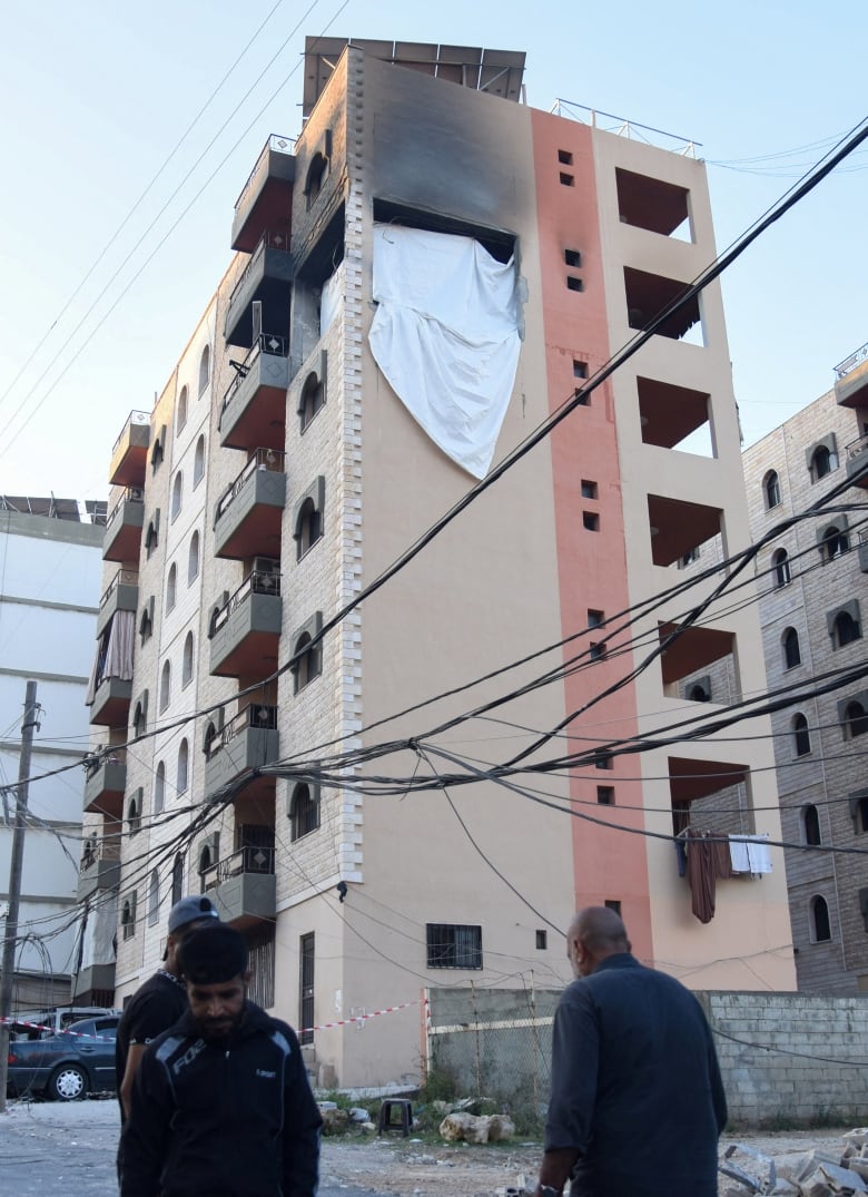 A building that has been hit by an airstrike.