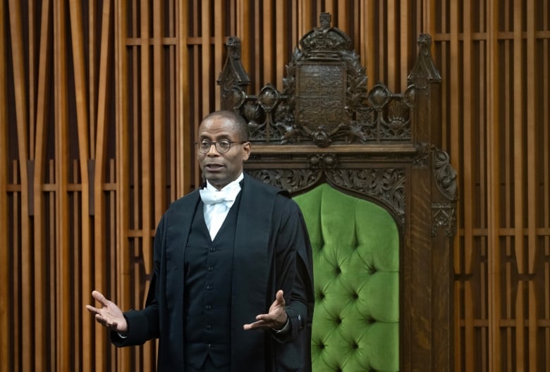 Speaker of the House of Commons Greg Fergus calms Members of Parliament during question period, Thursday, September 19, 2024 in Ottawa.