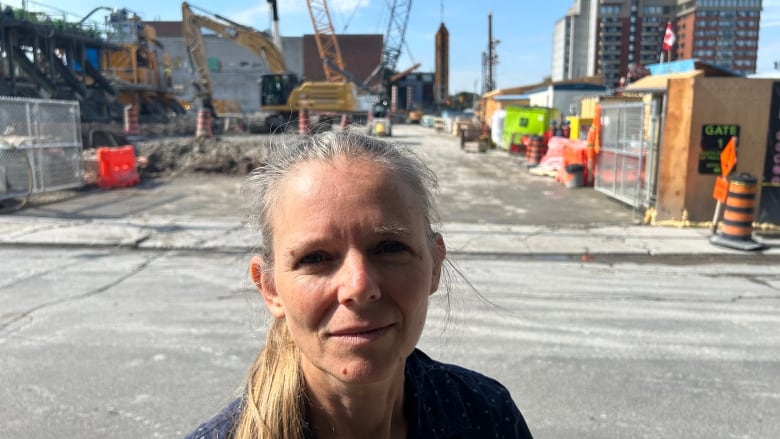 Stacey Reid lives a few blocks from the construction site. She's concerned about construction vehicles endangering kids walking to walking to school and blocking sight lines for drivers.