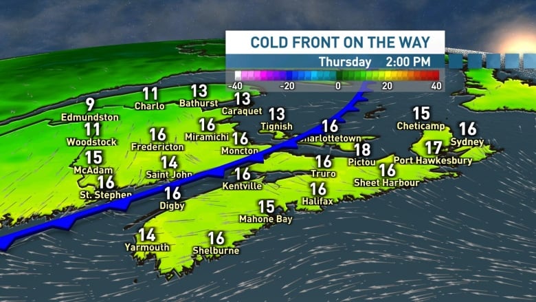 A cold front will bring cooler temperatures to the region Thursday and into Friday. 