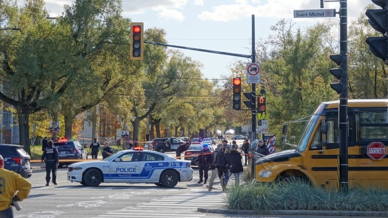 cop cars on a street