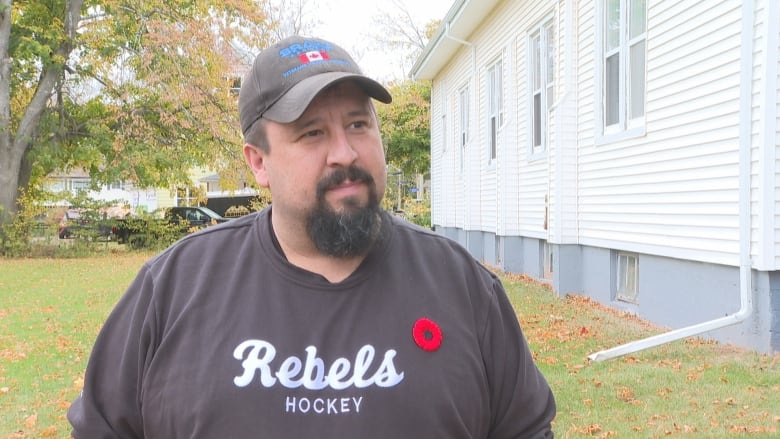 Drew Rickard, president of P.E.I. Veterans for Veterans, wants the city to restore the site around the cenotaph with Remembrance Day approaching.