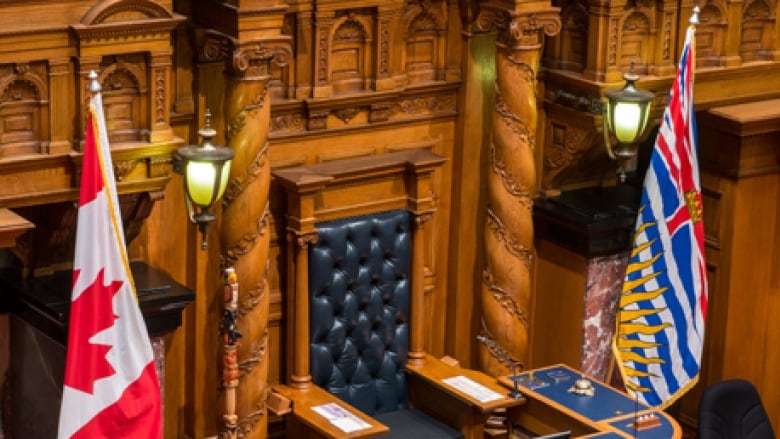 A Speaker's chair in the B.C. Legislature.