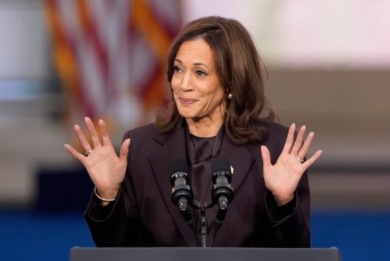 U.S. Vice President Kamala Harris delivers her concession speech at Howard University.