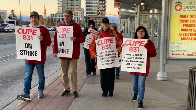 Brampton city workers represented by CUPE Local 831 went on strike Thursday.