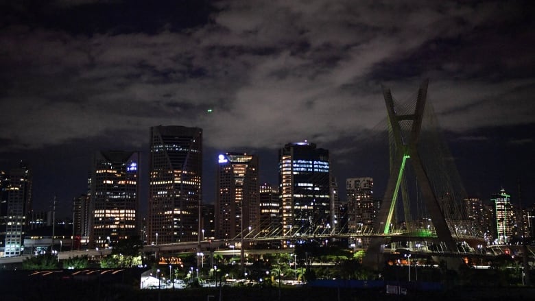 City building at night