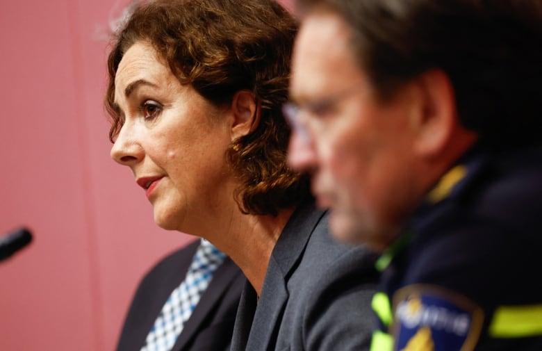 Mayor of Amsterdam Femke Halsema attends a press conference following the violence targeting fans of an Israeli soccer team, in Amsterdam, Netherlands, November 8, 2024