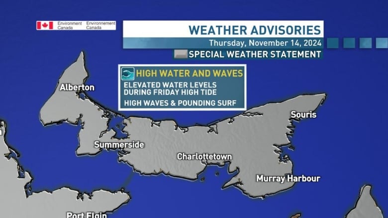 A special weather statement has been issued for Friday during the afternoon high tide due to the possibility of high waves along the Island's shorelines.